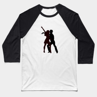 Silhouette of Salsa Dancers - Illustration Baseball T-Shirt